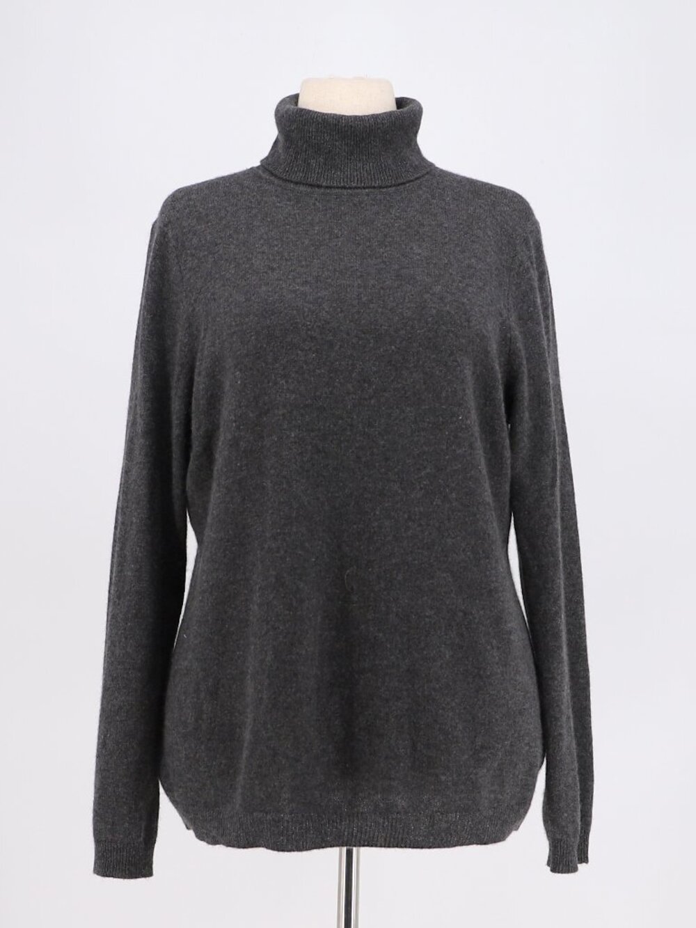 CHARTER CLUB Luxury 100% Cashmere Turtleneck Sweater in Charcoal Gray Size XL